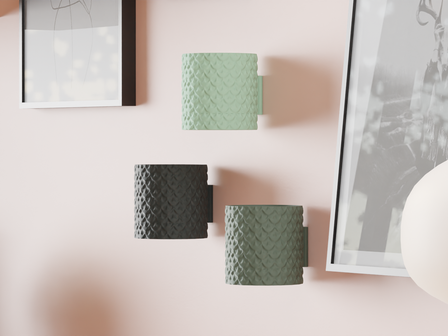 'Dragon-Scale Wall Planter by Abstractia Design'