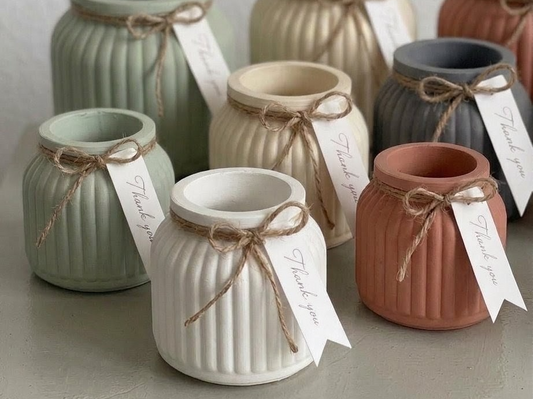 Modern Ribbed Planter and Vase